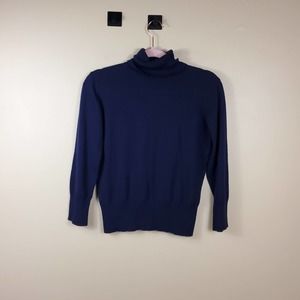 Banana Republic Merino Wool Turtleneck Sweater in Blue Size M